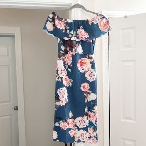 SHEIN Floral Off The Shoulder Dress